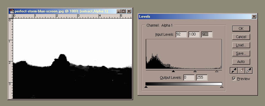 Adjust levels for the matte